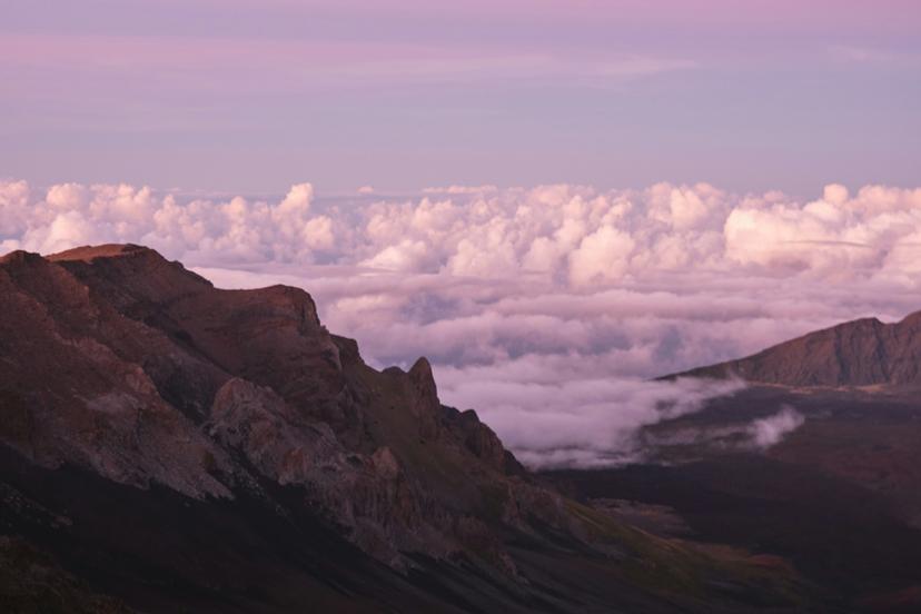 Haleakala mountains and clouds, Hawaii